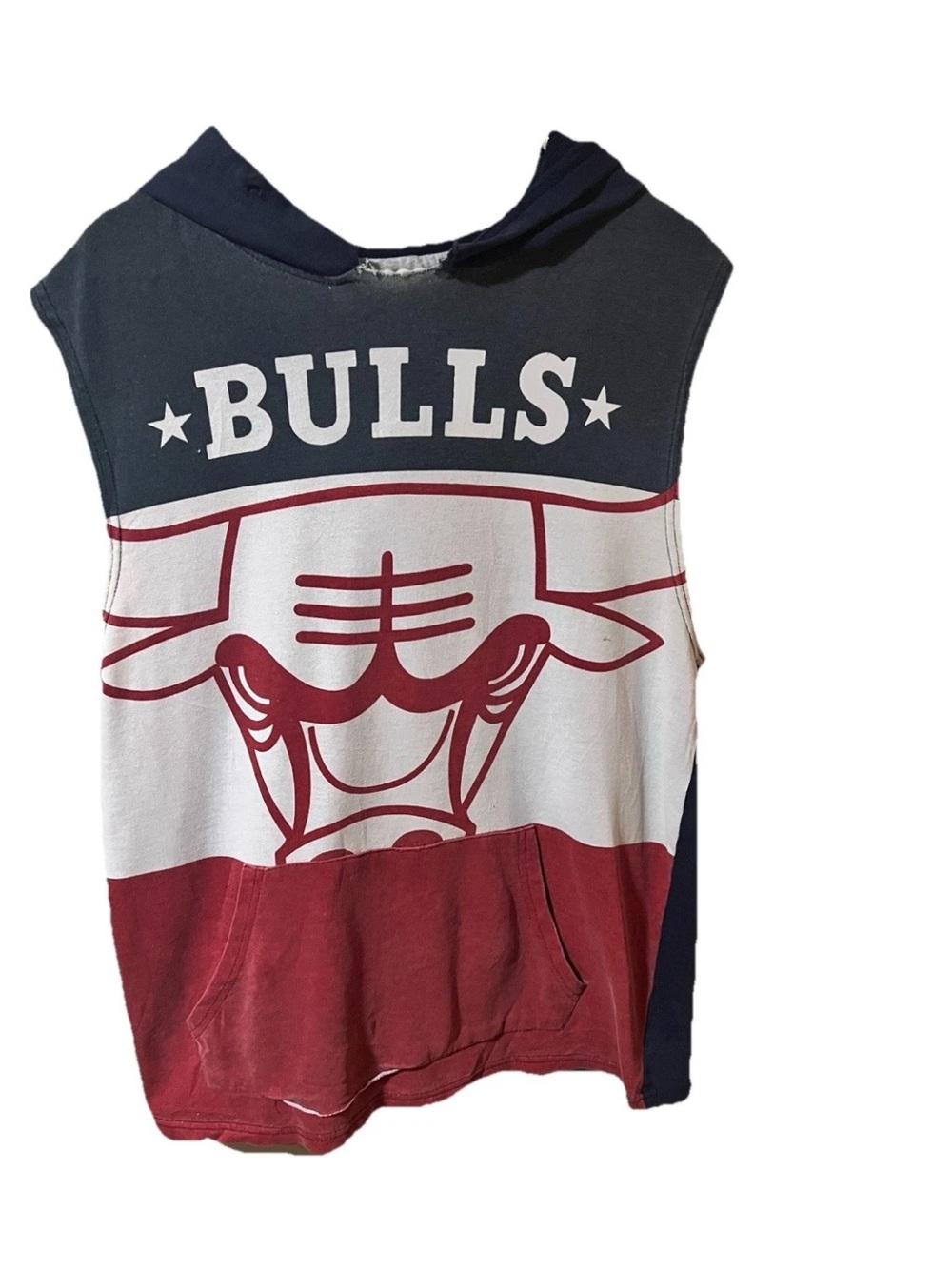 Vintage Chicago Bulls 90s Shirt Hoodie Sleeveless Basketball Sweatshirt Sz Sm